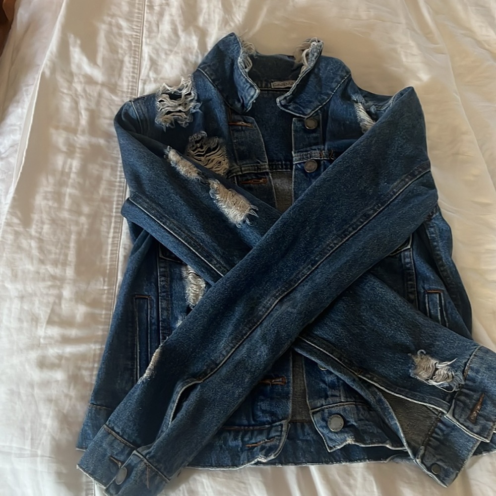 Distressed Denim Jacket - Picture 2 of 4
